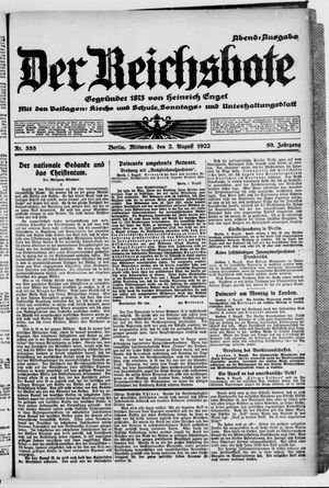 Der Reichsbote on Aug 2, 1922