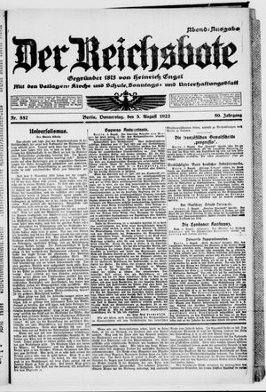 Der Reichsbote vom 03.08.1922