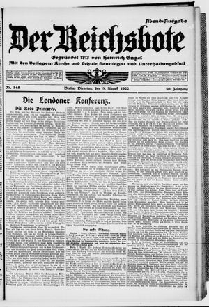 Der Reichsbote vom 08.08.1922
