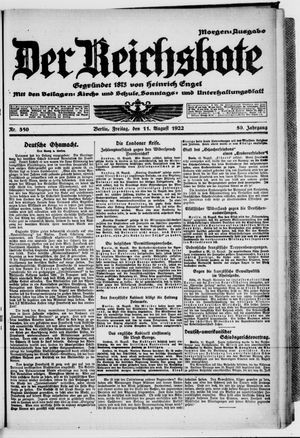 Der Reichsbote vom 11.08.1922