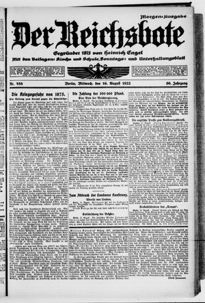 Der Reichsbote vom 16.08.1922