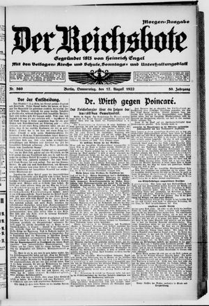 Der Reichsbote vom 17.08.1922