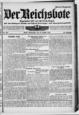 Der Reichsbote vom 17.08.1922