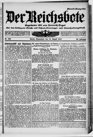 Der Reichsbote vom 19.08.1922