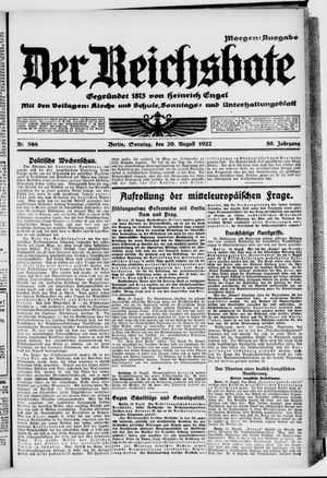 Der Reichsbote vom 20.08.1922