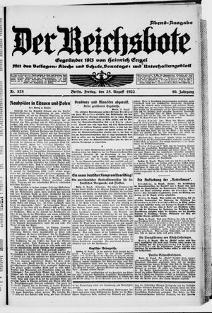 Der Reichsbote vom 25.08.1922