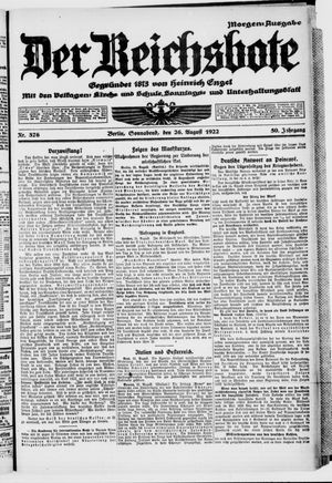 Der Reichsbote vom 26.08.1922