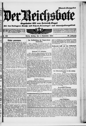 Der Reichsbote vom 01.09.1922