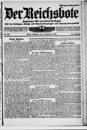 Der Reichsbote vom 05.09.1922