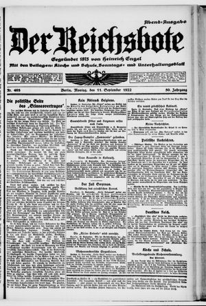 Der Reichsbote vom 11.09.1922