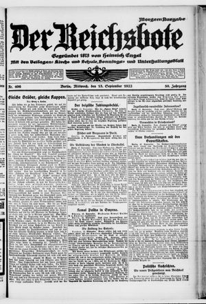 Der Reichsbote vom 13.09.1922