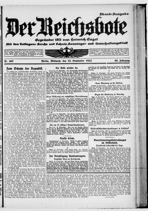Der Reichsbote vom 13.09.1922