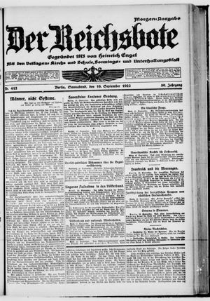 Der Reichsbote vom 16.09.1922