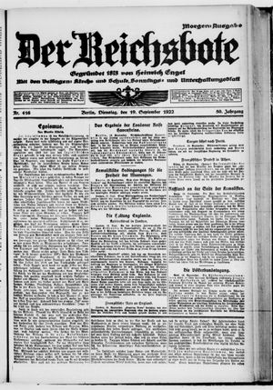 Der Reichsbote vom 19.09.1922