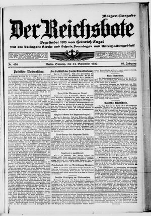 Der Reichsbote vom 24.09.1922