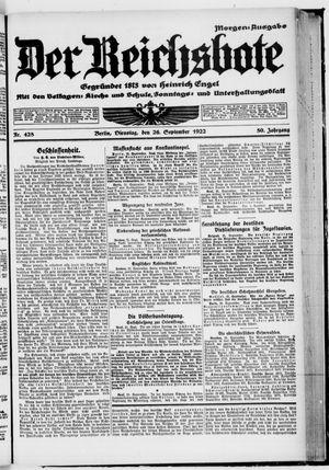 Der Reichsbote vom 26.09.1922
