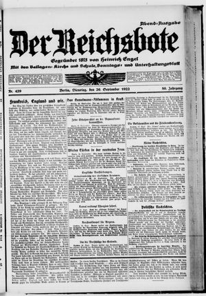 Der Reichsbote vom 26.09.1922