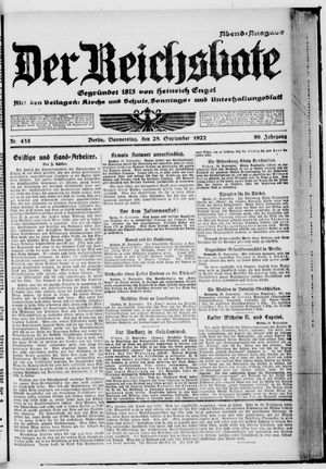 Der Reichsbote vom 28.09.1922