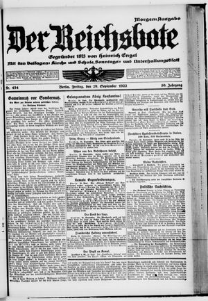 Der Reichsbote vom 29.09.1922