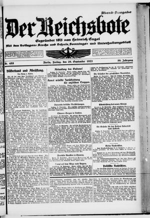 Der Reichsbote vom 29.09.1922