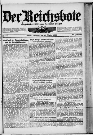 Der Reichsbote vom 10.10.1922