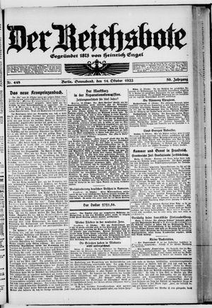 Der Reichsbote vom 14.10.1922