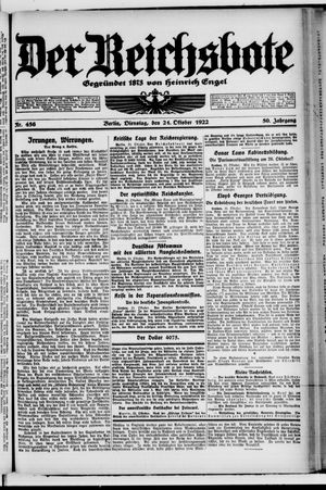 Der Reichsbote vom 24.10.1922