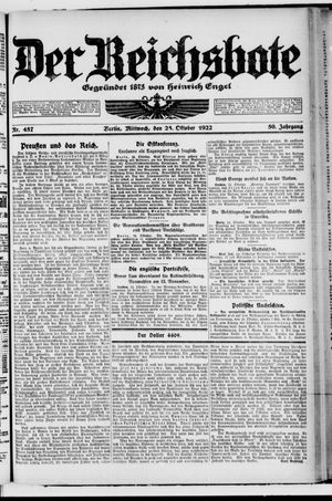 Der Reichsbote vom 25.10.1922