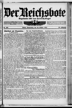 Der Reichsbote vom 26.10.1922