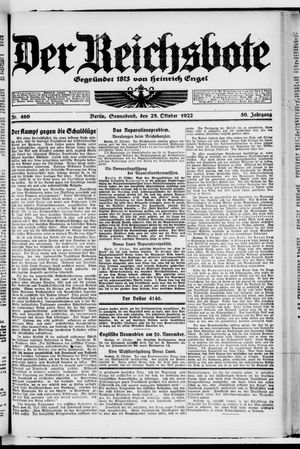 Der Reichsbote vom 28.10.1922