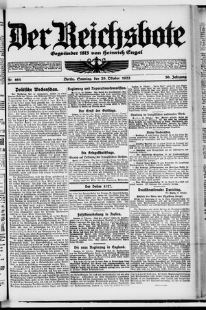 Der Reichsbote vom 29.10.1922
