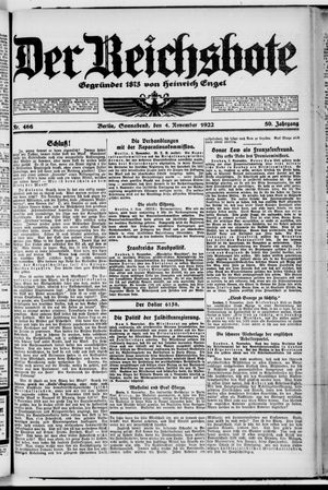Der Reichsbote on Nov 4, 1922