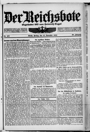 Der Reichsbote vom 17.11.1922