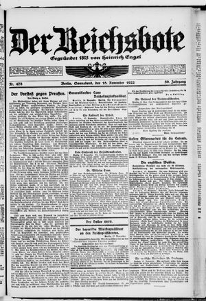 Der Reichsbote vom 18.11.1922