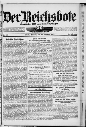 Der Reichsbote vom 19.11.1922