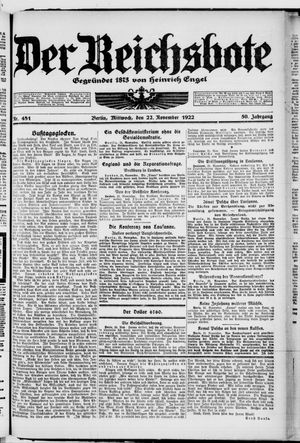 Der Reichsbote vom 22.11.1922