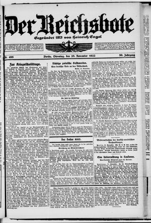 Der Reichsbote vom 28.11.1922
