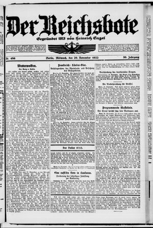 Der Reichsbote vom 29.11.1922