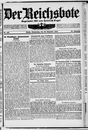 Der Reichsbote vom 30.11.1922