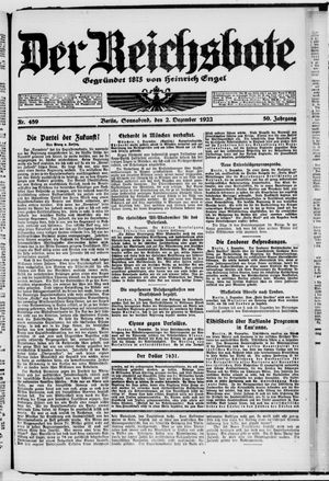 Der Reichsbote vom 02.12.1922