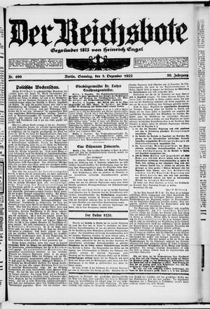 Der Reichsbote vom 03.12.1922