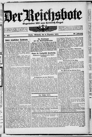 Der Reichsbote vom 06.12.1922