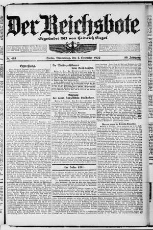 Der Reichsbote vom 07.12.1922