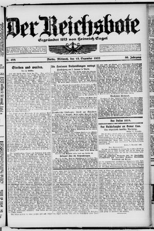Der Reichsbote vom 13.12.1922