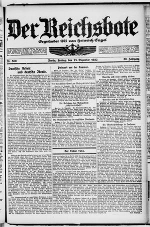 Der Reichsbote vom 15.12.1922