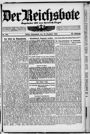 Der Reichsbote vom 16.12.1922