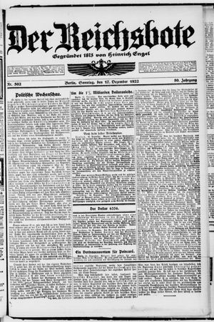 Der Reichsbote vom 17.12.1922