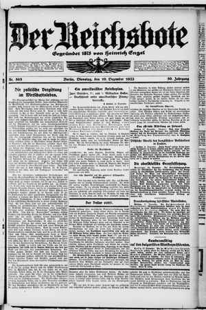 Der Reichsbote vom 19.12.1922