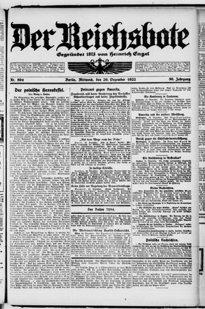 Der Reichsbote vom 20.12.1922