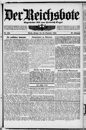 Der Reichsbote vom 22.12.1922